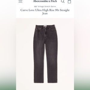 Abercrombie & Fitch Curve Love Ultra High Rise 90s Straight Ankle Jeans